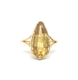 Pear Shape Citrine Ring