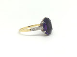 Vintage 18 Carat Gold Amethyst and Diamond Ring