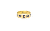 Victorian 'In Memory Of' Blue Enamel Gold Band
