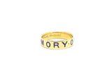 Victorian 'In Memory Of' Blue Enamel Gold Band