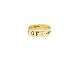 Victorian 'In Memory Of' Blue Enamel Gold Band