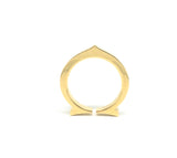Cartier Flat C 18 Carat Rose - Yellow Gold Ring with Cartier Ring Box