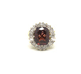 Vintage Garnet and Diamond Ballerina Ring in 18 Carat Gold