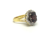 Vintage Garnet and Diamond Ballerina Ring in 18 Carat Gold