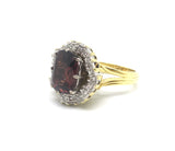 Vintage Garnet and Diamond Ballerina Ring in 18 Carat Gold