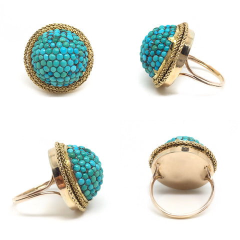 Antique Turquoise Domed Ring - Ishy Antiques