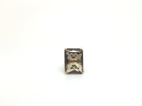 Reserved - Vintage Smoky Quartz  Gold Cocktail Ring - Ishy Antiques