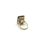 Reserved - Vintage Smoky Quartz  Gold Cocktail Ring - Ishy Antiques
