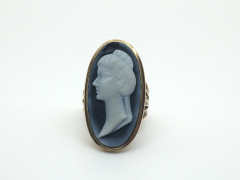 Vintage Gold Cameo Ring - Ishy Antiques