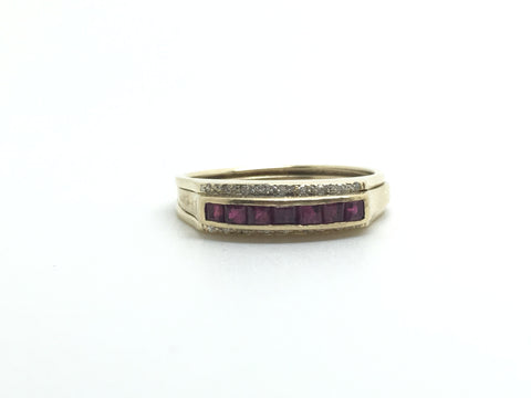 14ct Gold Interchangeable Sapphire and Ruby Diamond Ring - Ishy Antiques
