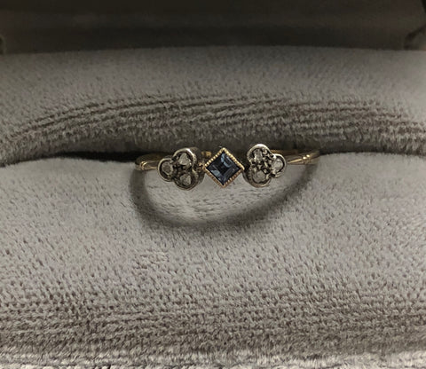 Edwardian Sapphire and Diamond Ring