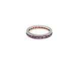 18ct White and Yellow Gold Art Deco Ruby Eternity Ring