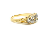 Victorian Two Row Old cut Diamond Ring in 18ct Gold