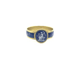 Rare French 19th Century Enamel Ring Depicting the Muse Terpsichore