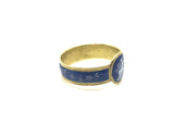 Rare French 19th Century Enamel Ring Depicting the Muse Terpsichore