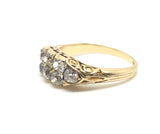 Victorian Two Row Old cut Diamond Ring in 18ct Gold