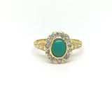 Victorian Turquoise and Diamond Halo Ring