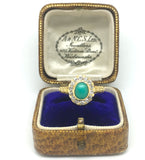 Victorian Turquoise and Diamond Halo Ring