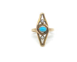 1920's Turquoise and Pearl ring