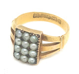Victorian 15ct Gold Pearl Panel Ring
