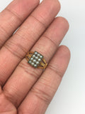 Victorian 15ct Gold Pearl Panel Ring