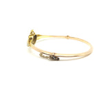The Wings of Love, Ruby and Pearl Double Heart Bangle - Ishy Antiques