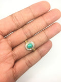 Victorian Turquoise and Diamond Halo Ring