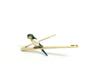 15ct Gold Pearl and Enamel Parrot Brooch - Ishy Antiques