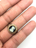 Victorian Agate Cameo Ring with Seed Pearl border
