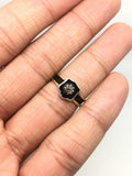 18ct Gold Victorian Black Enamel and Diamond Mourning Ring