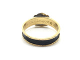 18ct Gold Victorian Black Enamel and Diamond Mourning Ring