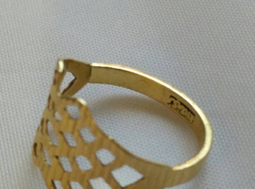 Solid 14K Yellow Gold Men's Nugget Ring - 'The Block' Heavy Textured Band, Handmade In USA