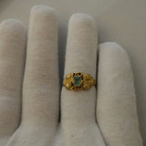 Stunning 18ct Emerald Vine Leaf Ring - Ishy Antiques