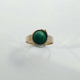 Malachite and Snake Gold Ring - Ishy Antiques