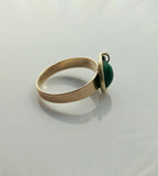 Malachite and Snake Gold Ring - Ishy Antiques