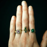Malachite and Snake Gold Ring - Ishy Antiques