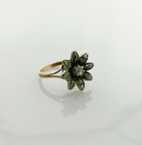 Stunning Victorian Rose Cut Diamond, Flower Ring - Ishy Antiques