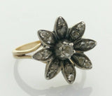 Stunning Victorian Rose Cut Diamond, Flower Ring - Ishy Antiques