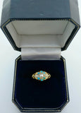 Antique 18ct Gold Turquoise and Pearl Ring - Ishy Antiques