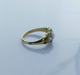 Antique 18ct Gold Turquoise and Pearl Ring - Ishy Antiques
