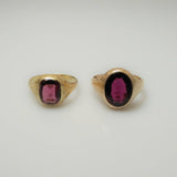 Victorian 15ct Gold Amethyst Ring with detailed shoulders - Ishy Antiques