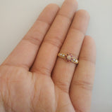18ct Gold Diamond and Ruby and Pearl Cluster Ring - Ishy Antiques