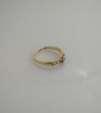 18ct Gold Diamond and Ruby and Pearl Cluster Ring - Ishy Antiques