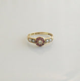 18ct Gold Diamond and Ruby and Pearl Cluster Ring - Ishy Antiques
