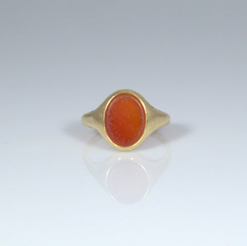 Antique 18ct Gold Carnelian Signet Ring - Ishy Antiques