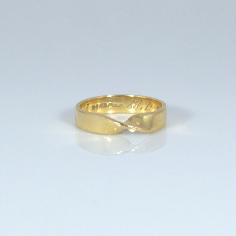 Unusual Twist 18ct Gold Band/Ring - Ishy Antiques