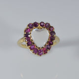 IxHcollab The Ruby and Moonstone Heart Ring - Ishy Antiques