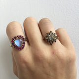 IxHcollab The Ruby and Moonstone Heart Ring - Ishy Antiques
