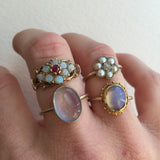 IxHcollab Opalescent antique conversion Ring - Ishy Antiques