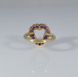 IxHcollab The Ruby and Moonstone Heart Ring - Ishy Antiques